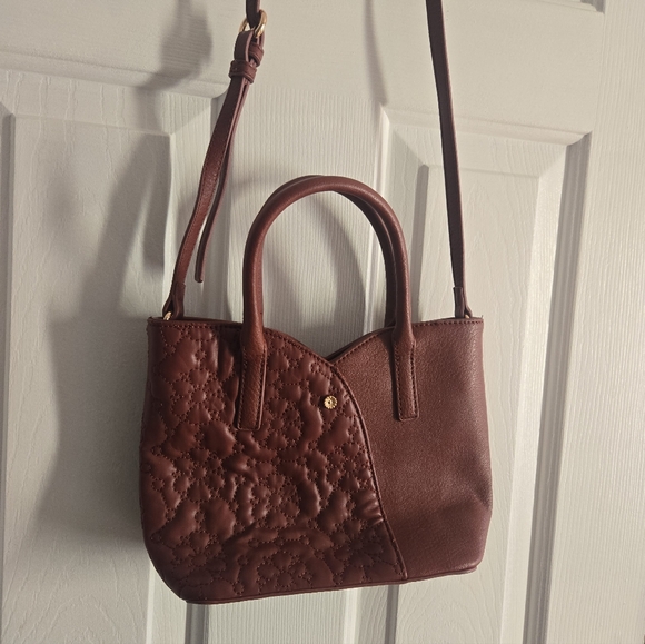 Elegant Brown Lauren Conrad Quilted Handbag New - Picture 3 of 7